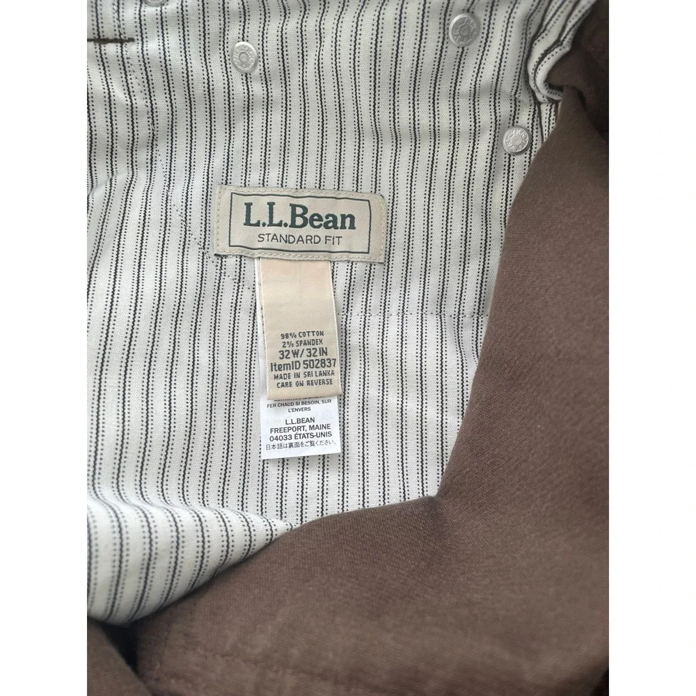 LL Bean Mens Standard Fit Corduroy Pants Brown 32x32 502837 New With Tags